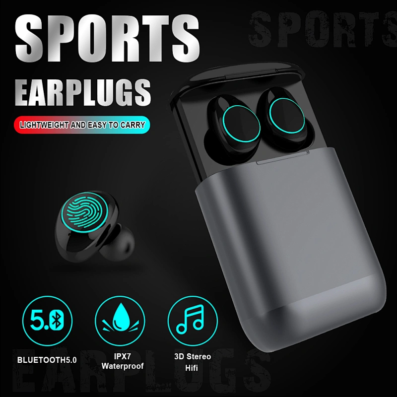 twins true wireless charging case  bluetooth stereo earphone touch control earbud