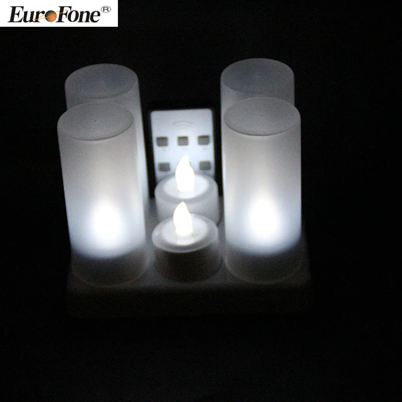 New style Remote rechargeable led cold white tealight candles