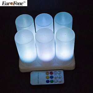 ABS new design 6pcs/set rechargeable candle light