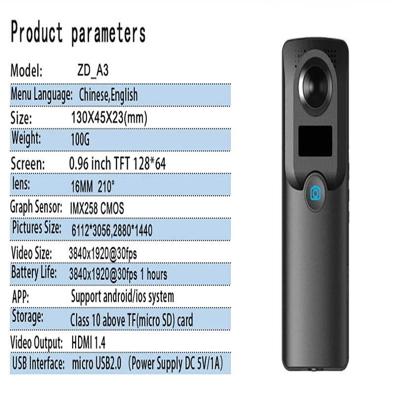 Good quality 4K Sports DV with Wifi Outdoor sports VR Camera Live 360 Degree Panoramic Camera