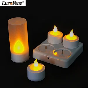 wholesale  good quality led tealight candle rechargeable led church candle 4pcs/set