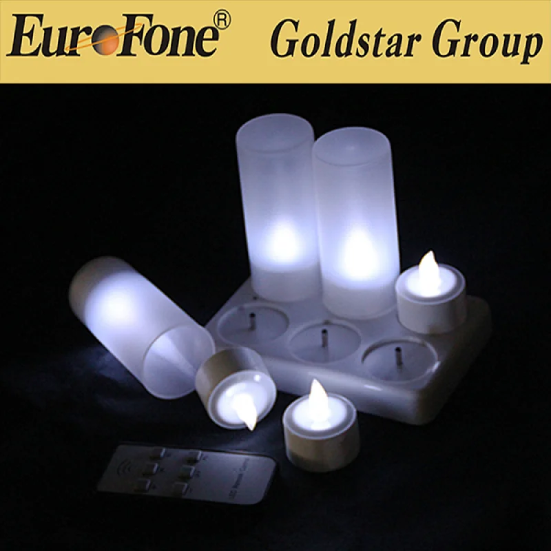 New style Remote rechargeable led cold white tealight candles