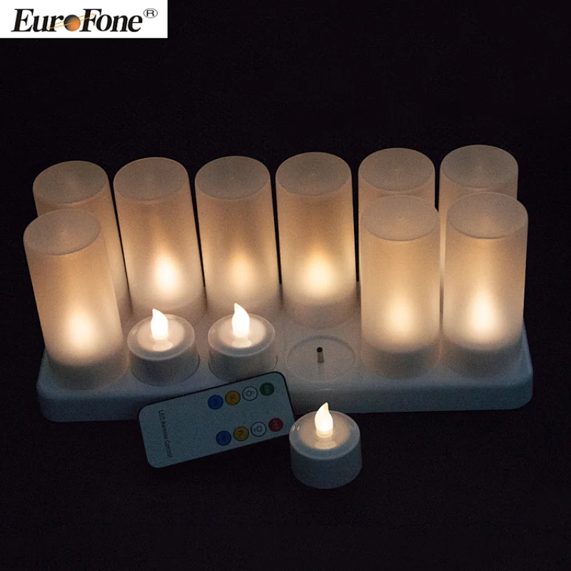 amazon hot seller Christmas holiday welding birthday party flame led candle light Rechargeable romantic led tealight candle