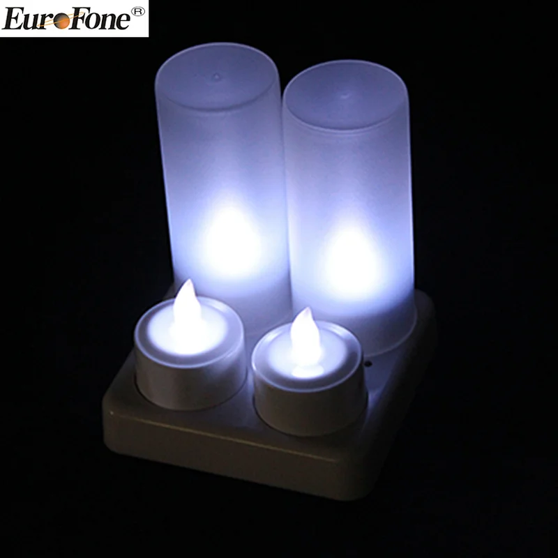 Newest design cold white color Rechargeable LED candle