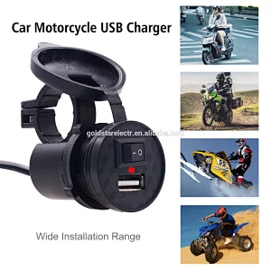 motorcycle accessories multi-function waterproof  Motorcycle  single usb charger mobile phone  with switch