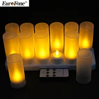 led rechargeable candle  gift boxes packaging decorating light glass jar stand candle holder