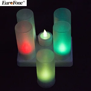 with remote LED rechargeable tealight candle