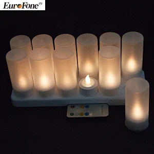 amazon hot seller Christmas holiday welding birthday party flame led candle light Rechargeable romantic led tealight candle