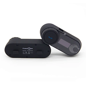Soporte para casco de moto FM con pantalla Auricular Bluetooth Intercomunicador T-comsc