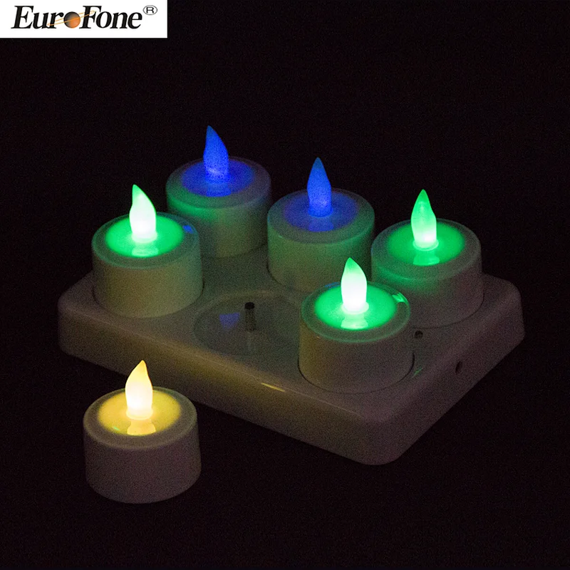 with remote LED rechargeable tealight candle