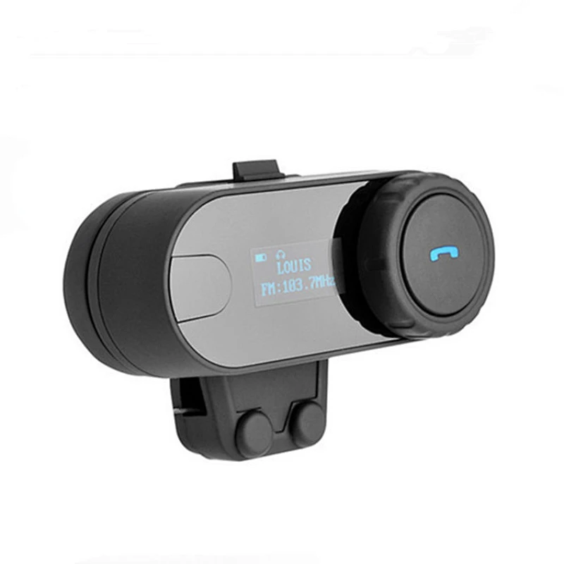 Soporte para casco de moto FM con pantalla Auricular Bluetooth Intercomunicador T-comsc