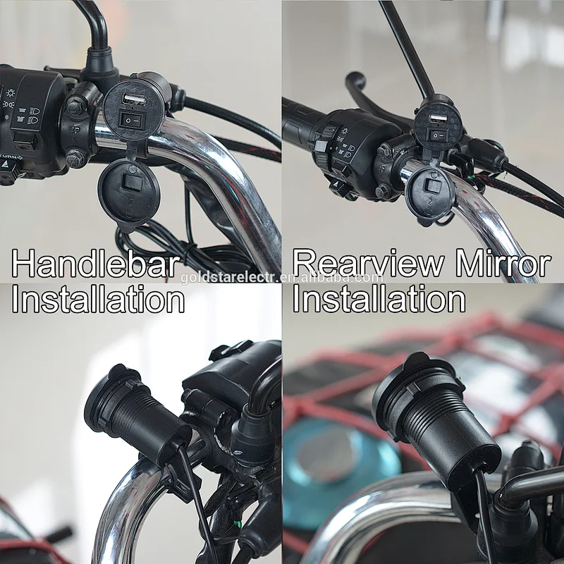 motorcycle accessories multi-function waterproof  Motorcycle  single usb charger mobile phone  with switch