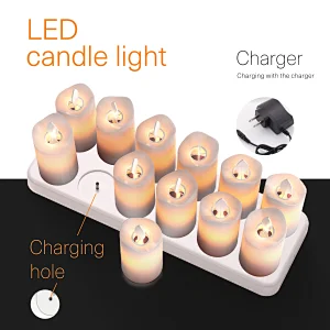 Good sell New  with remote flameless Waving Flame  rechargeable led candle light