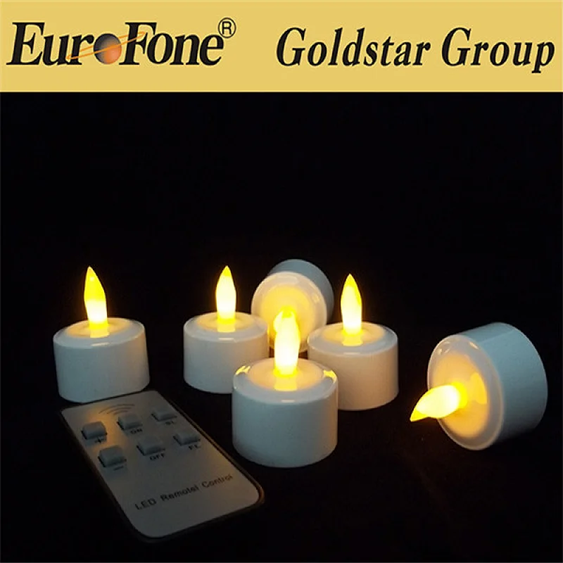making factory  CL213812RY Rechargeable LED yellow tea candle lights with remote control led candle