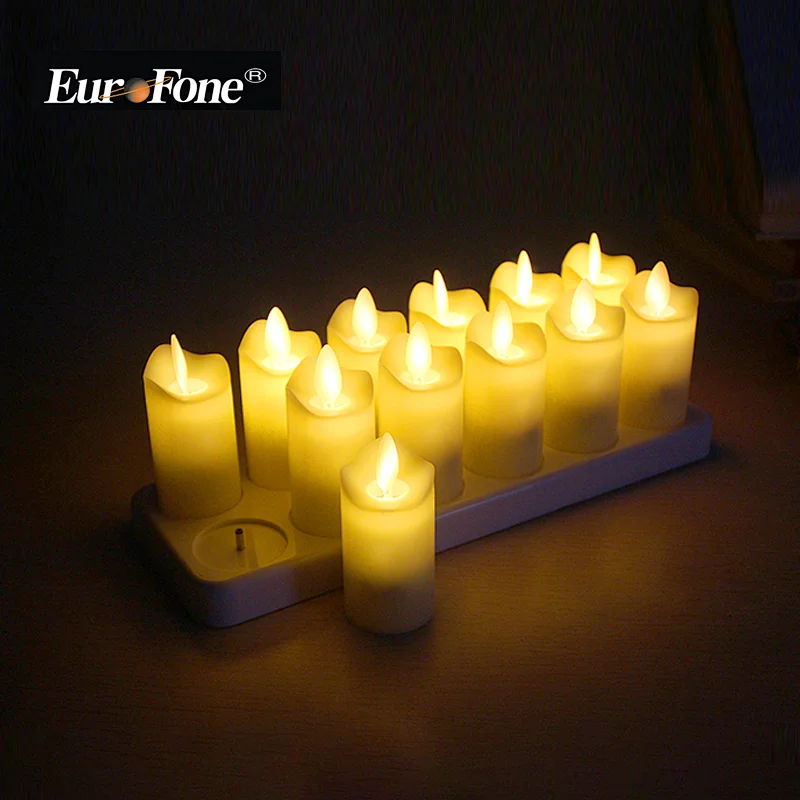 2020 newest led flameless   rechargeable weaving Tea candles wedding decoration