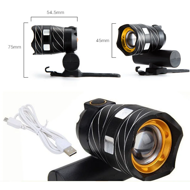 New Bicycle lights Bicycle accessories waterproof rechargeable USB bike front lights