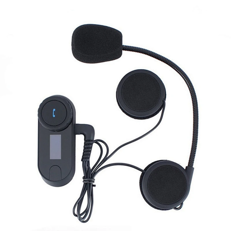 Soporte para casco de moto FM con pantalla Auricular Bluetooth Intercomunicador T-comsc