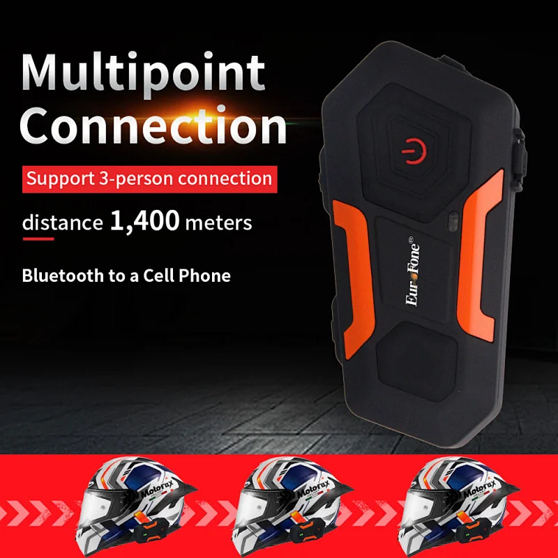 waterproof IP 67  long talking long range 800 m FM radio Motorcycle Helmet Bluetooth Intercom Headset