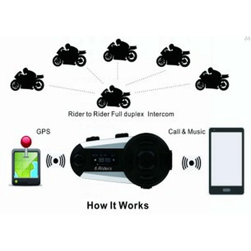 Großhandel Gute Qualität Motorrad Helm Bluetooth Gruppe Inercom Kopfhörer V6 Pro