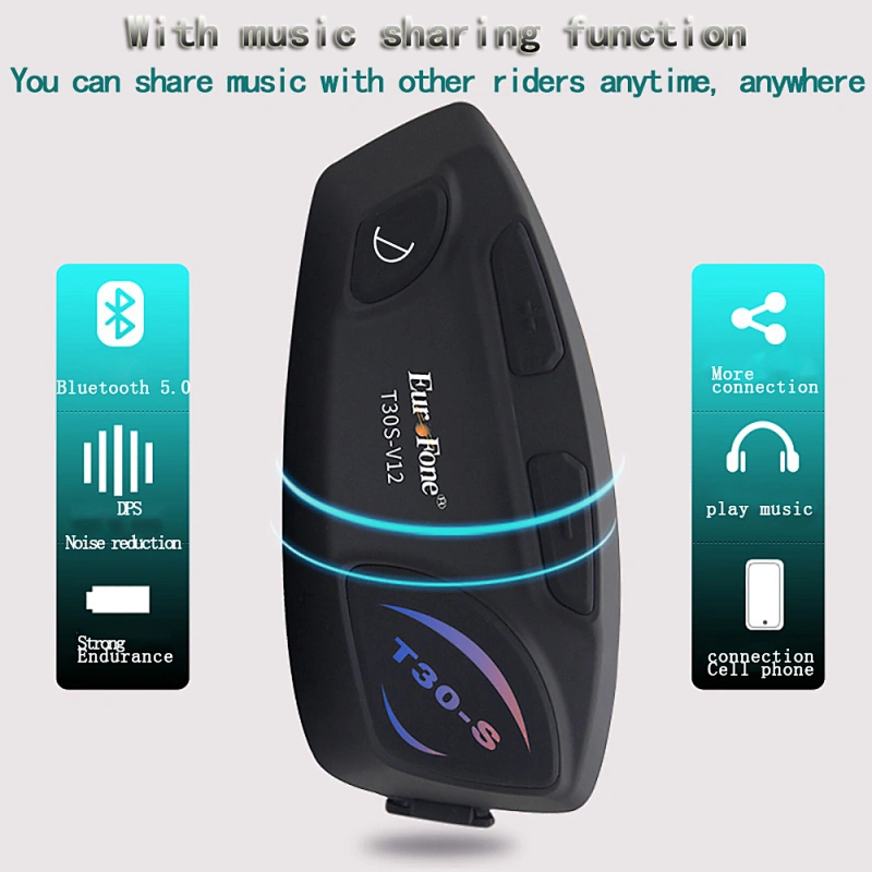 Motorhelm Accessoires muziek delen Full duplex helm 12 rijders groep Bluetooth Intercom headset V12