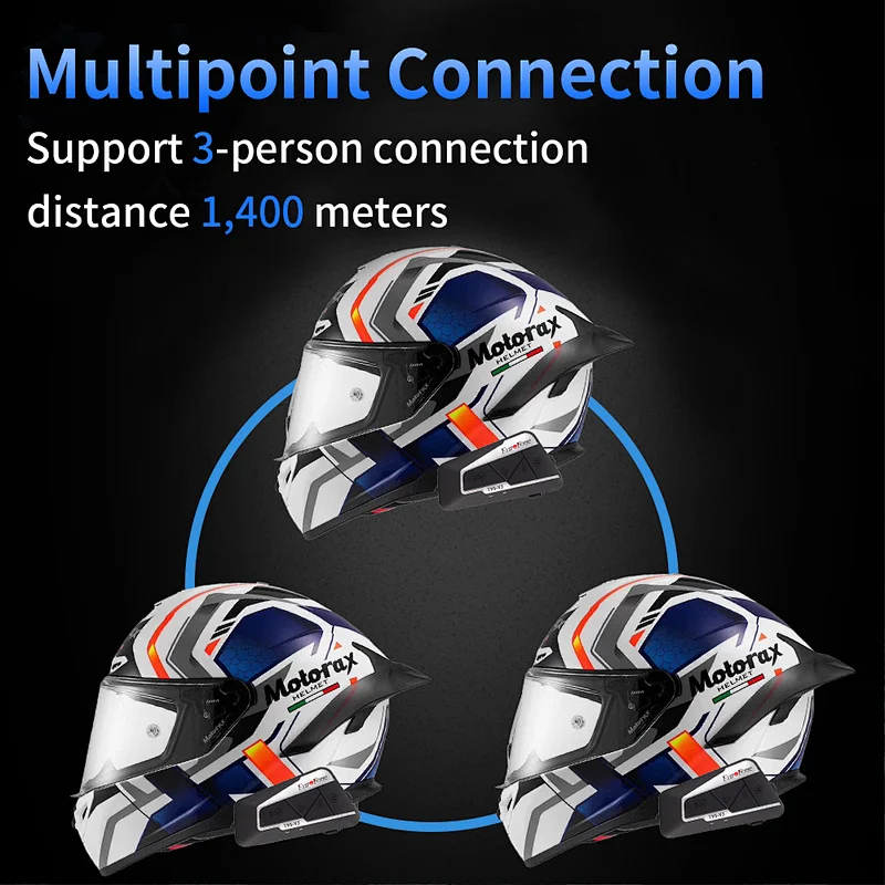 Proporcionar 2 Intercomunicadores Bluetooth de 500 metros de motocicleta dúplex completa