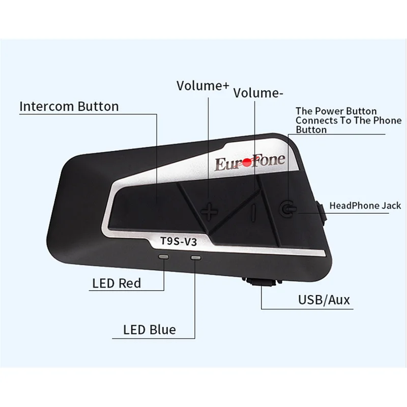Lieferung 2-Fahrten 500m Full Duplex Motorrad Bluetooth Headset Intercom
