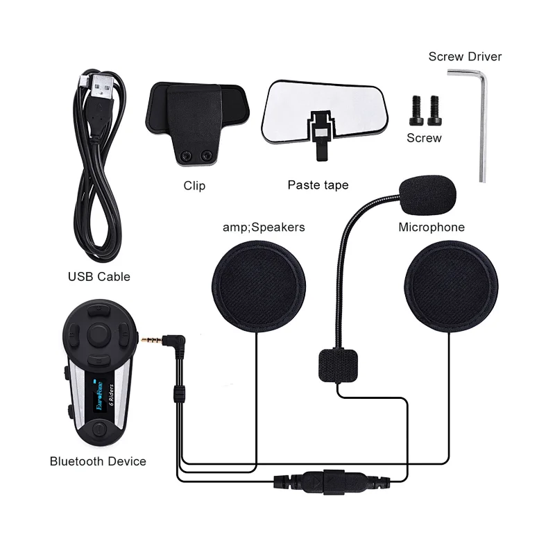 wholesale Good quality   motorcycle  helmet bluetooth  group  inercom headphone V6 pro