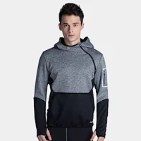 sports hoody with thumb-hole  longsleeve t shirt with half zip sweatershit