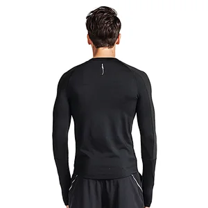 Hot Sale Long Sleeve Colorblock Dry Fit Tee Shirts Wholesale Sports Gym T shirt for Men