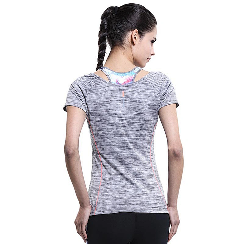 fast dry sport short sleeve T-shirt for women running yoga round collar breathable workout  t shirt for women casual