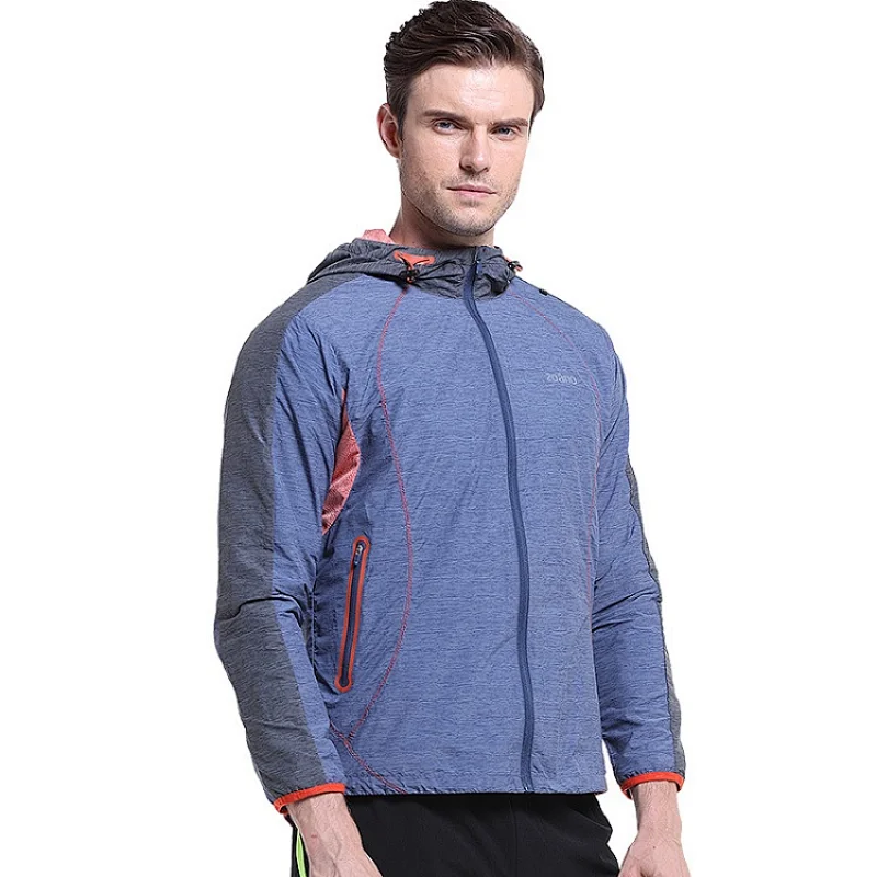 Designed logo light weight running windbreaker jacket with zipper running light weight jacket