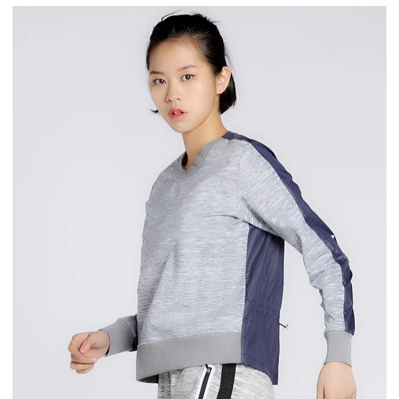 Custom logo comfortable casual fitness womens crew neck sweater