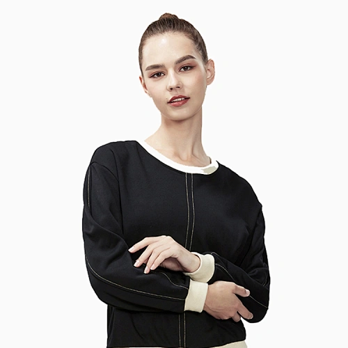 Custom logo 2020 fashion loose sports running crew neck sweater for women