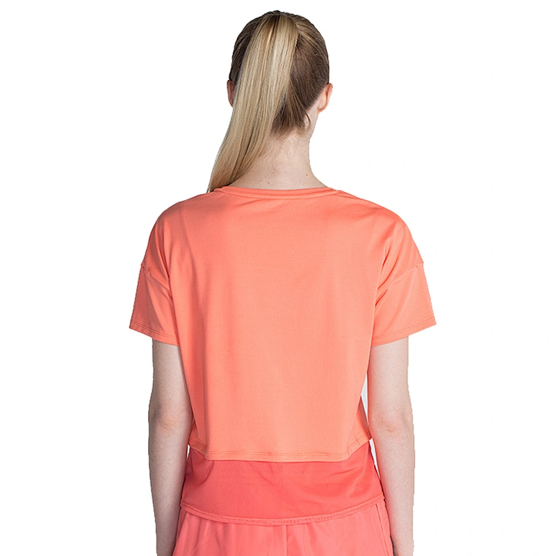 custom quick dry t shirt womens solid colourl loose running wear printing mesh sports t shirt