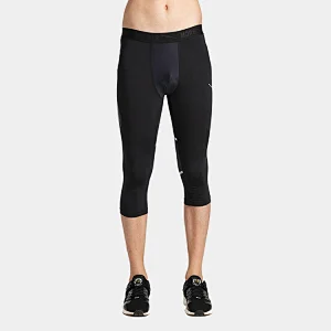 Wholesales men's compression Running 4 Way Stretch Leggings capri pants