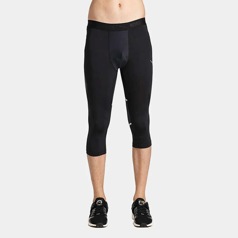 Wholesales men's compression Running 4 Way Stretch Leggings capri pants