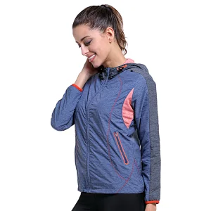 Custom OEM tech contrast color light weight windbreaker zip up woven quality outwear  running skin jackets for women