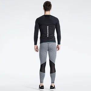 Men's breathable leggings sretchy reflective workout  gym pants compression pants