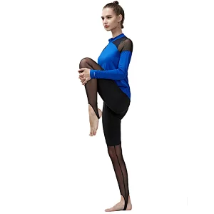 Custom seamless compression tummy control sports tights denim mesh fitness yoga leggings