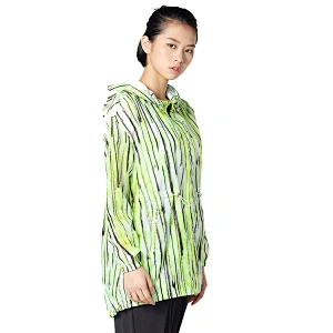 Women popular light weight running windbreaker sublimation print  jacket with adjustable on waistband