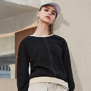 Custom logo 2020 fashion loose sports running crew neck sweater for women