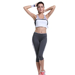 wholesale slim capri flare athletic pants customized logo apparel for women