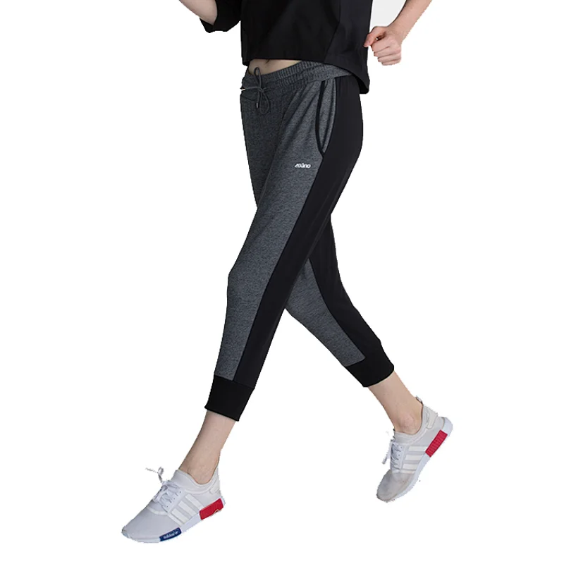 Wholesales custom elastic drawing cord  waistband viscose capri pants women cropped trousers with side pockets
