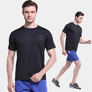 Mens Gym Tshirts With Custom Logo Muscle Fit T Shirt Black quick Dry  Running Gym Sports T Shirts For Men