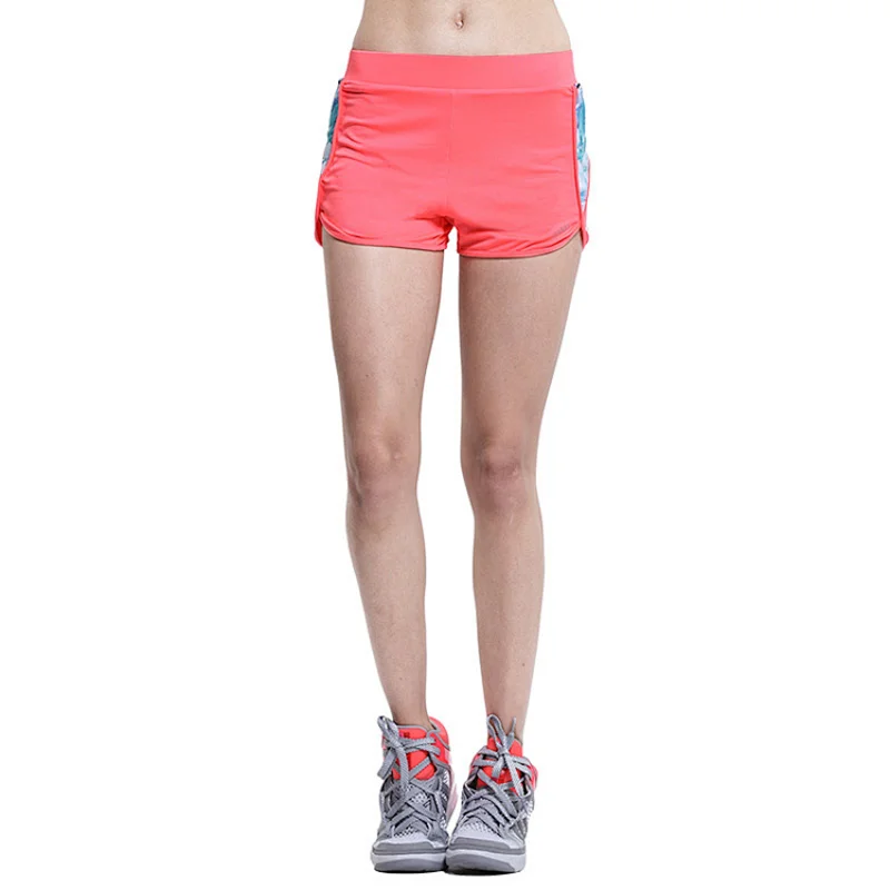Women athletic running gym hot short sublimation printing mixmatch sports short