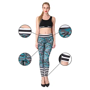 High quality work out apparel woman sets camouflage yoga pants legging