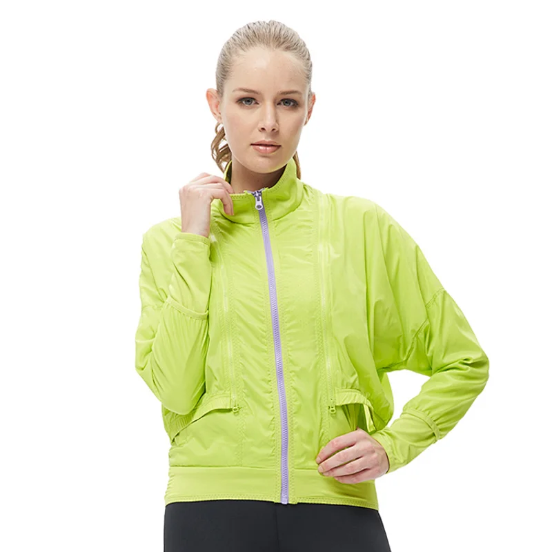 Custom colorblock sport running windbreaker jacket for women sportswear