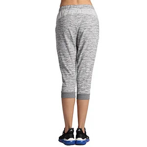 Women's stretch capri pants travel mid rise drawstring joggers casual jogging  leggings with pockets