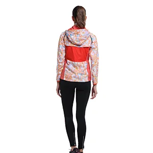 Women detachable sleeve sublimation print windbreaker jacket  shiny manufacturers sportswear
