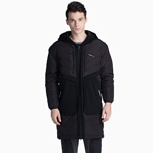 High quality quilted jacket duck down men jacket in stock  Long warm and windproof in autumn  winter Stitching and plush